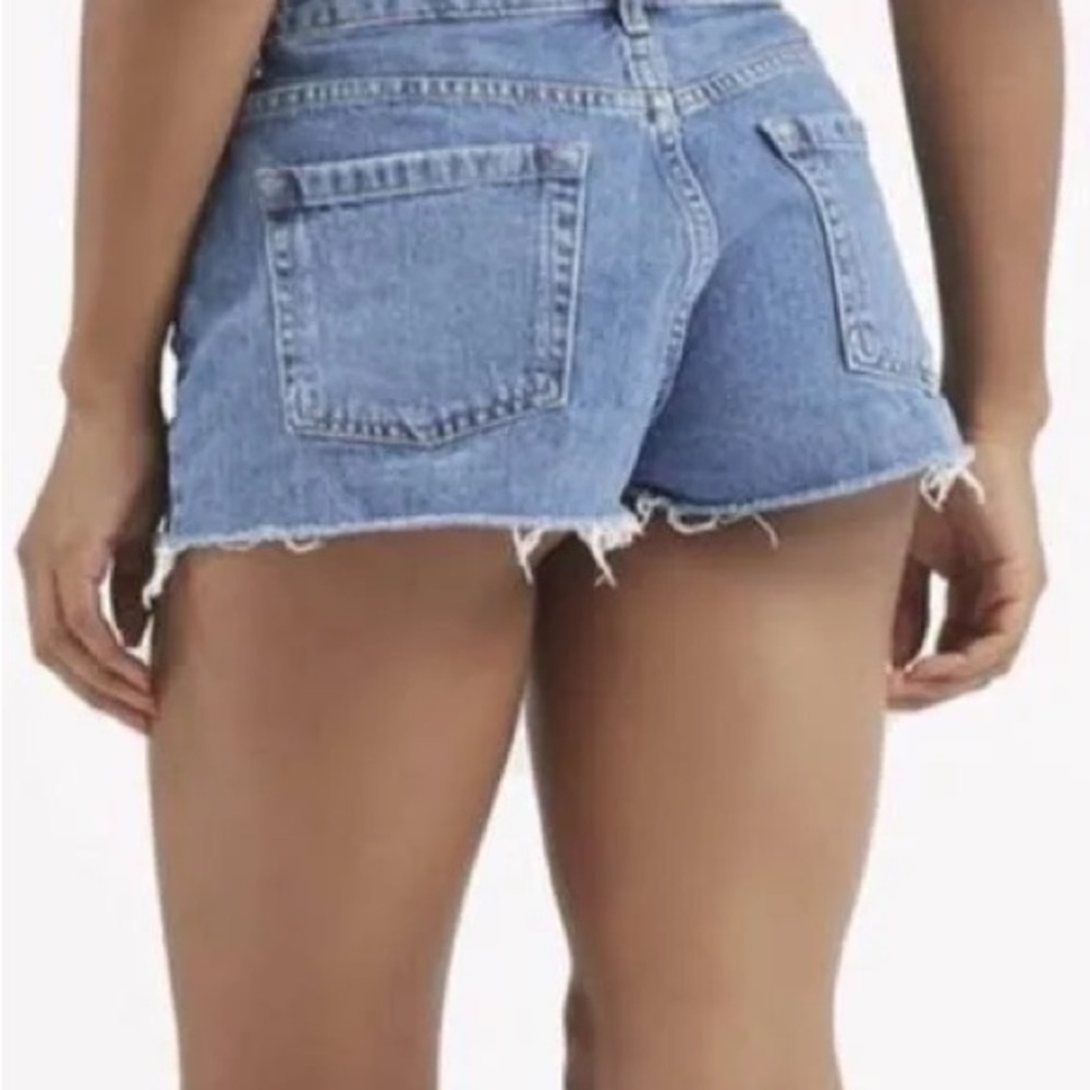 Topshop Moto Mom Shorts Denim Women's Jean Shorts Cutoff Frayed hem - Picture 3 of 13